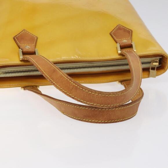 LOUIS VUITTON Monogram Vernis Houston Hand Bag Lime Yellow M91055 - Picture 7 of 13